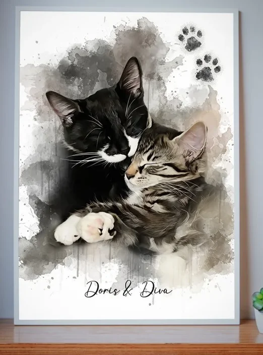 Husdjursporträtt med tassavtryck